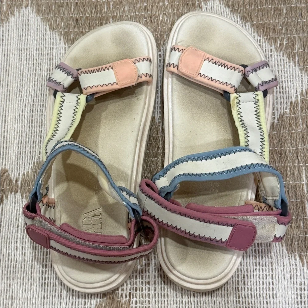 Zara Technical sandals pastel strappy adjustable girls